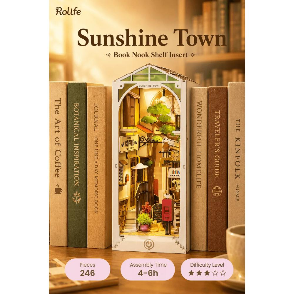 Rolife - DIY Book Nook Sunshine Town - 246 Pc Set