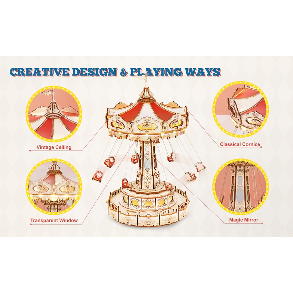 Rolife - Music Box 3D Puzzle Set - Merry Go Round - 289 Pcs