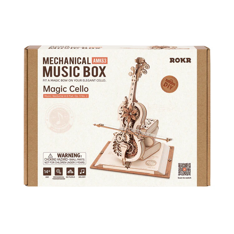 Rolife - Mechanical Music Box Wooden 3D Puzzle Set - Magic Cello - 199 Pcs