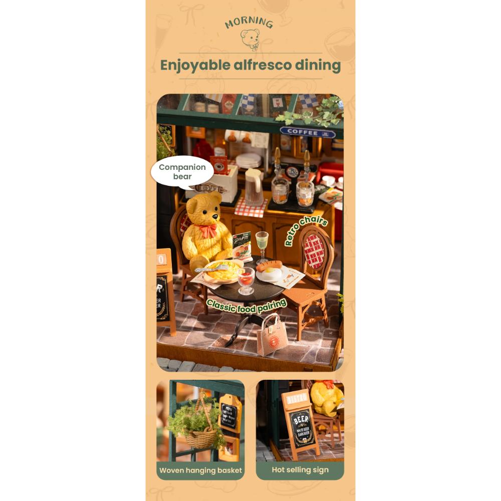 Rolife - DIY Coffee And Bar Dollhouse Tipsy Restaurant - 279 Pc Set