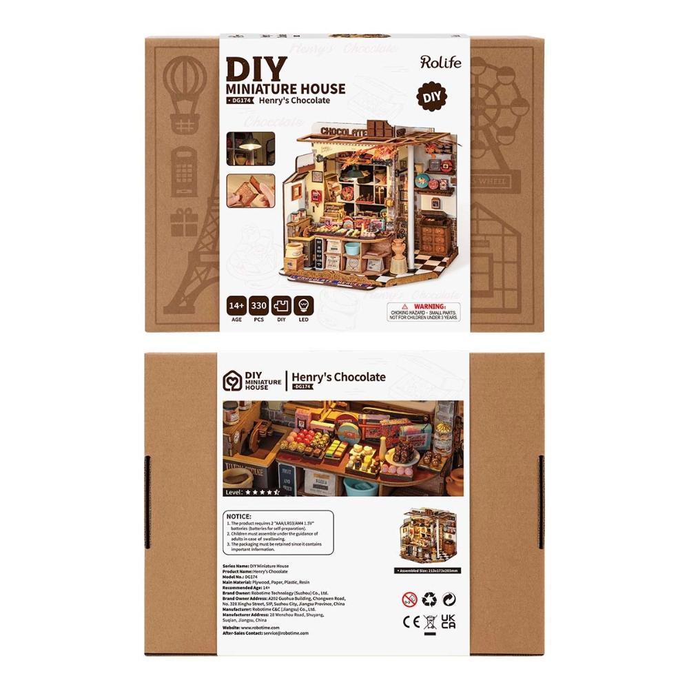 Rolife - DIY Miniature House Henry's Chocolate - 330 Pc Set