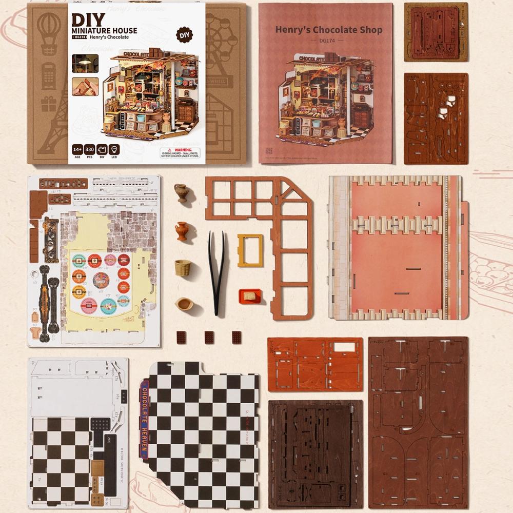 Rolife - DIY Miniature House Henry's Chocolate - 330 Pc Set
