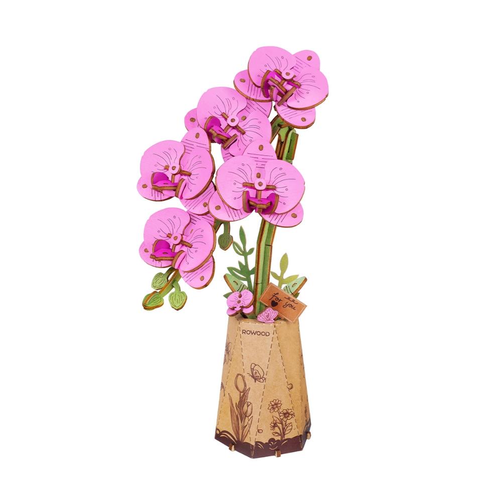 Rolife - DIY Wooden Bloom Craft Purple Moth Orchid - 132 Pc Set