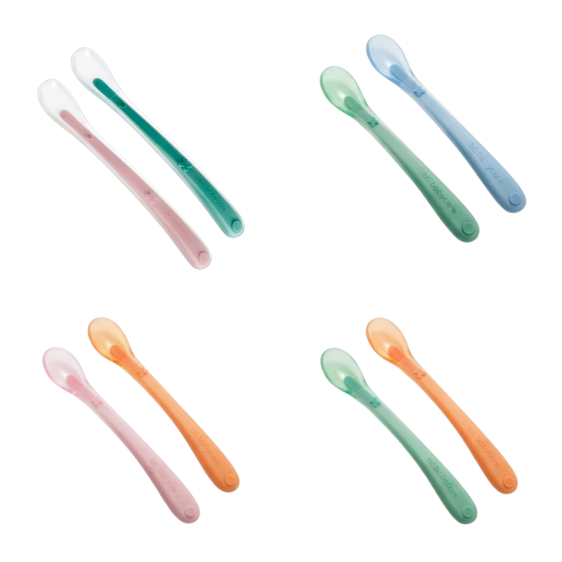 Babycare - Baby Silicone Spoons - Color May Vary - 2 Pc Set