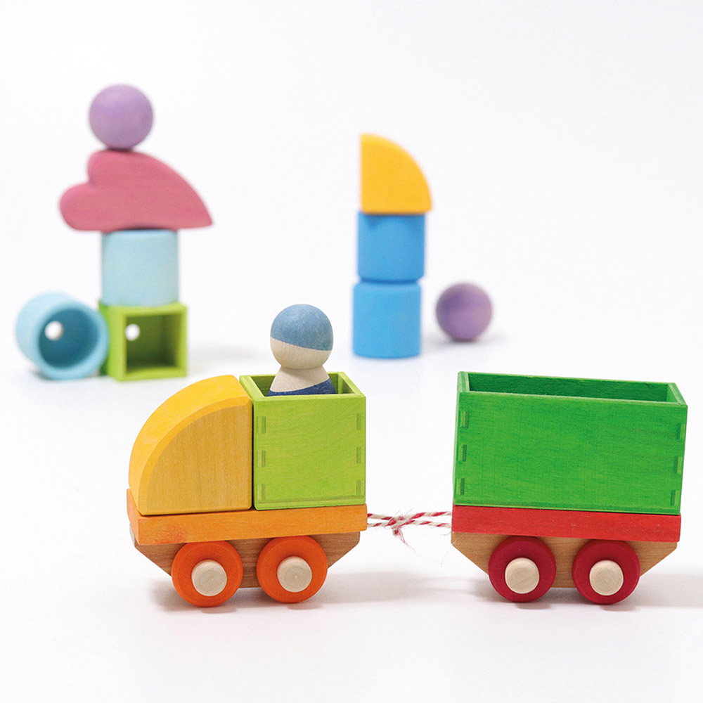Grimm's - Building Set Wooden Train - 17pcs