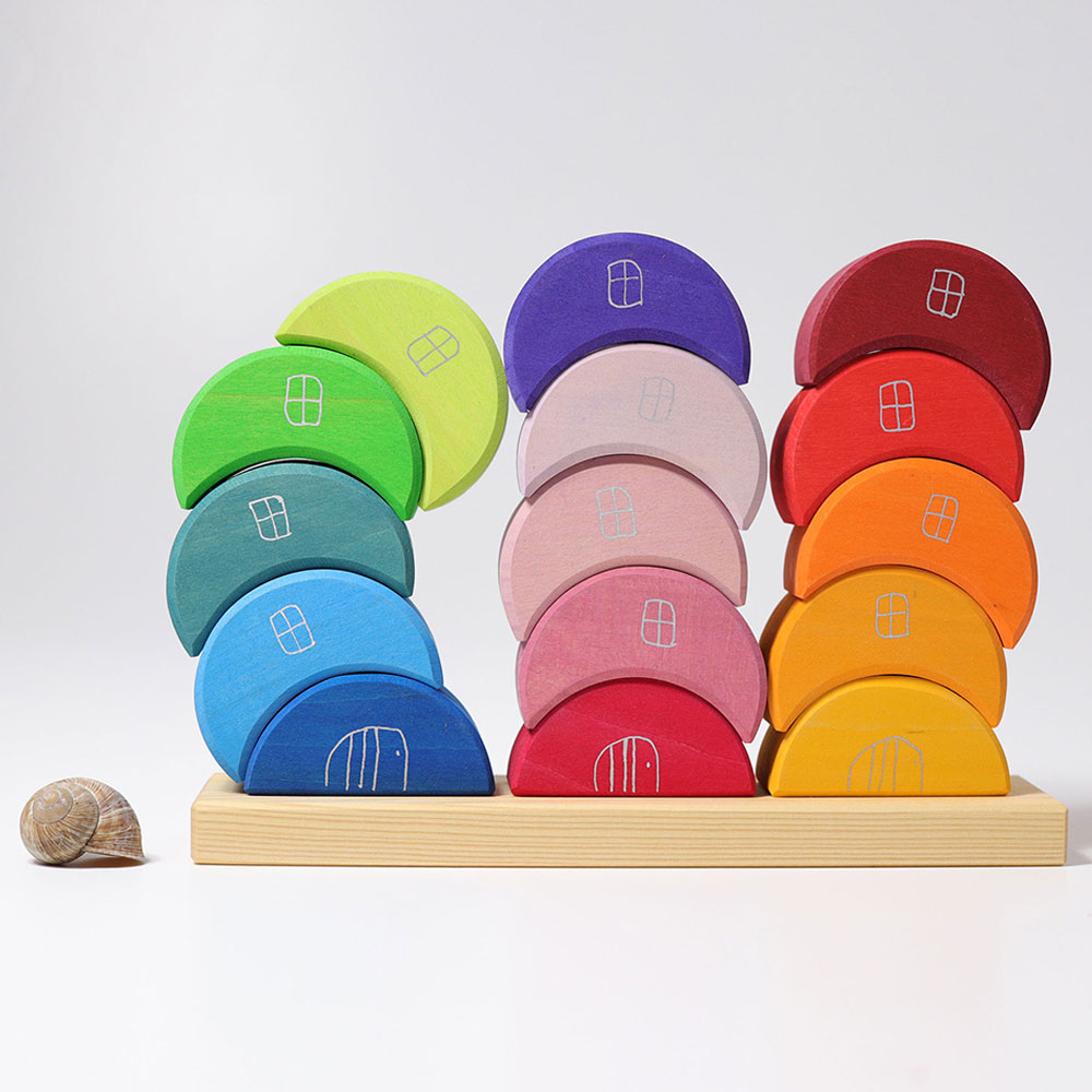 Grimm's - Piling Game Moon Houses - 15pcs