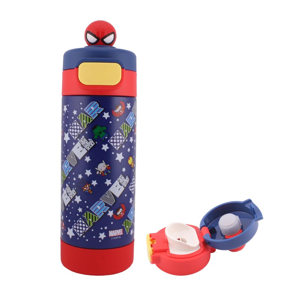 BrainGiggles - Spiderman Stainless Steel Flask - Red/Blue - 430ml