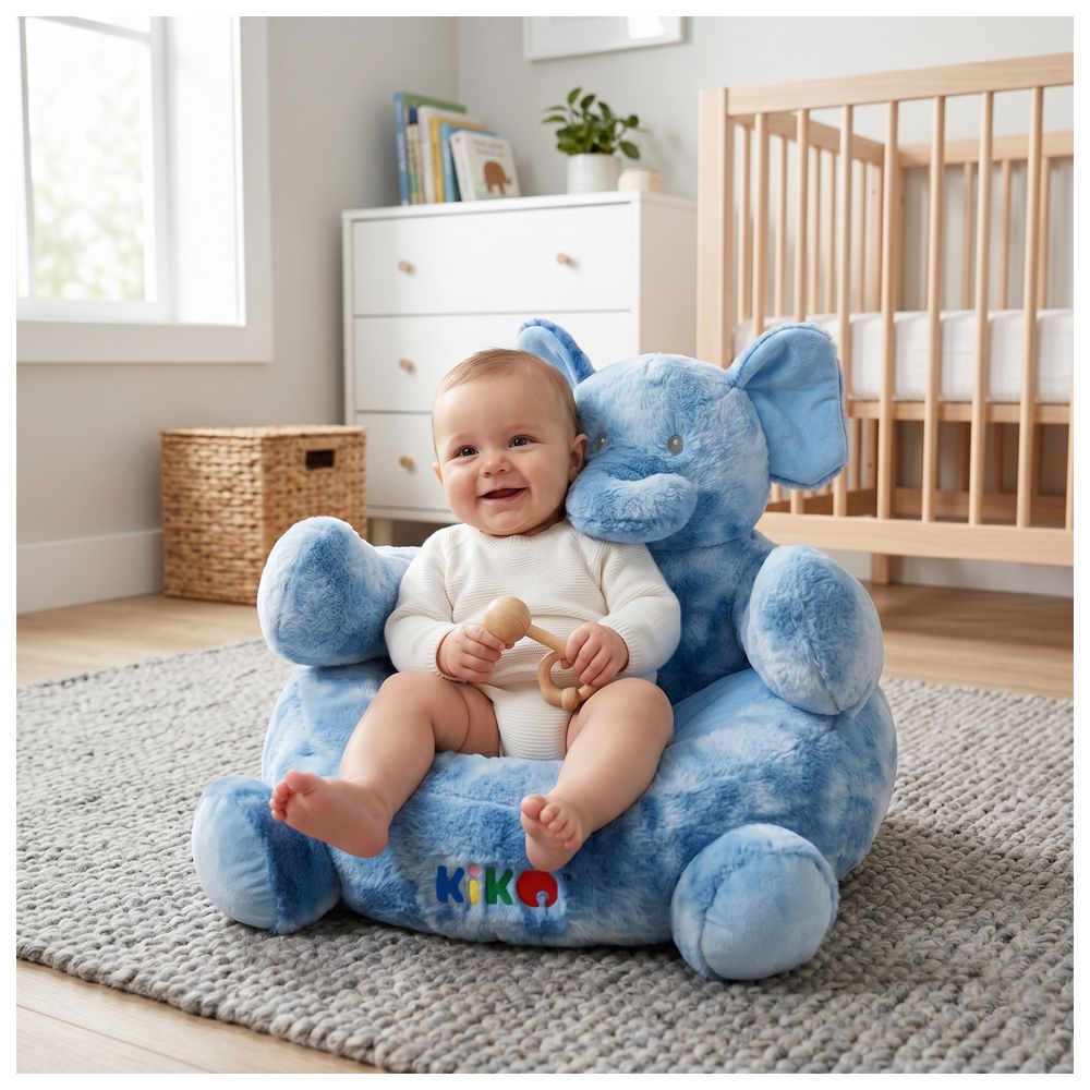 Kiko - Comfortable Baby Sofa Seat - Elephant - Blue