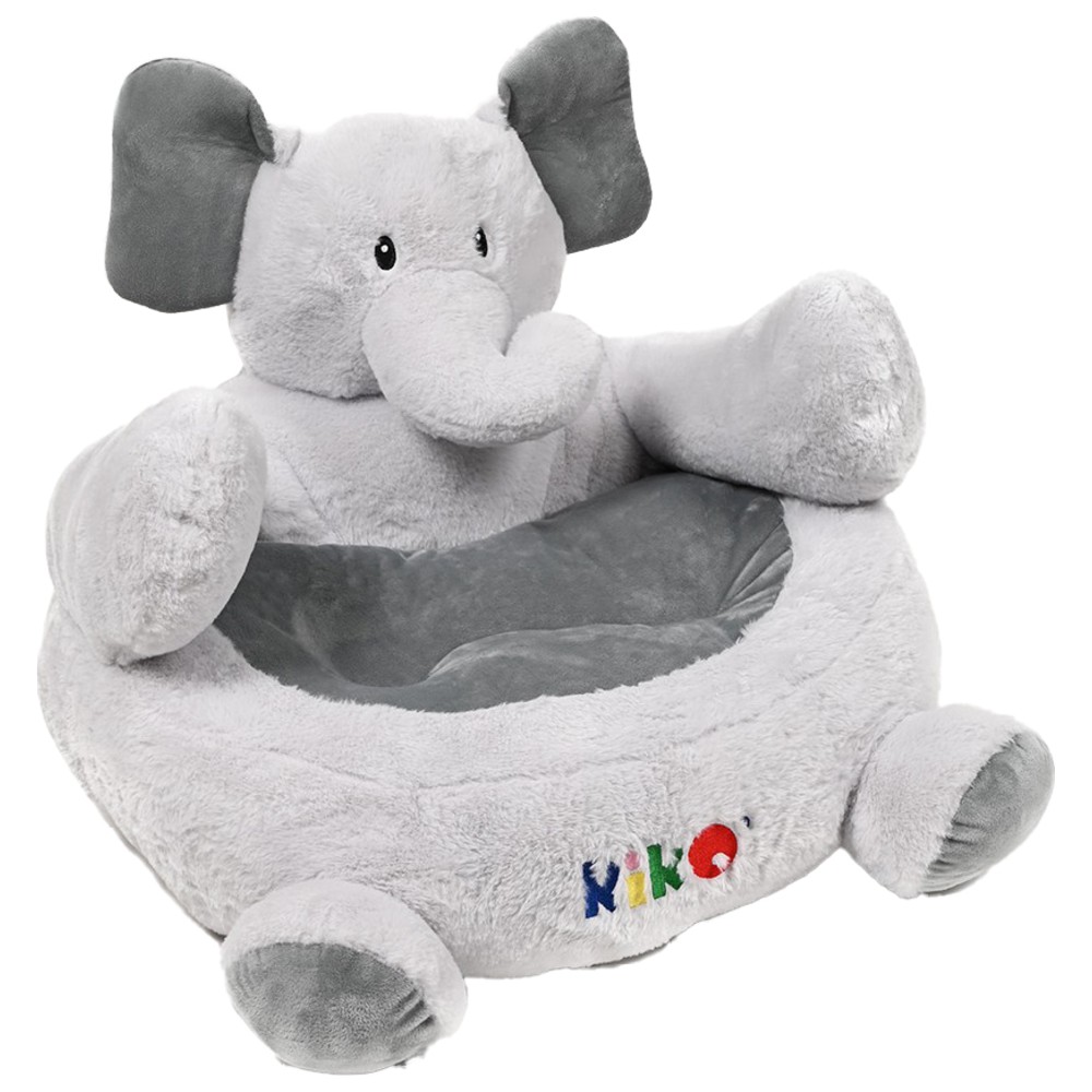 Kiko - Comfortable Baby Sofa Seat - Elephant - Grey