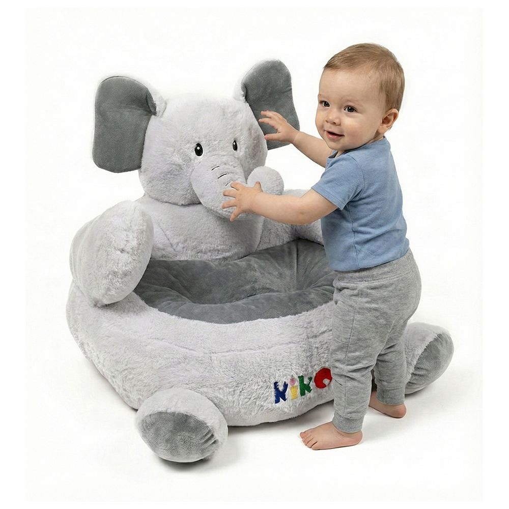 Kiko - Comfortable Baby Sofa Seat - Elephant - Grey
