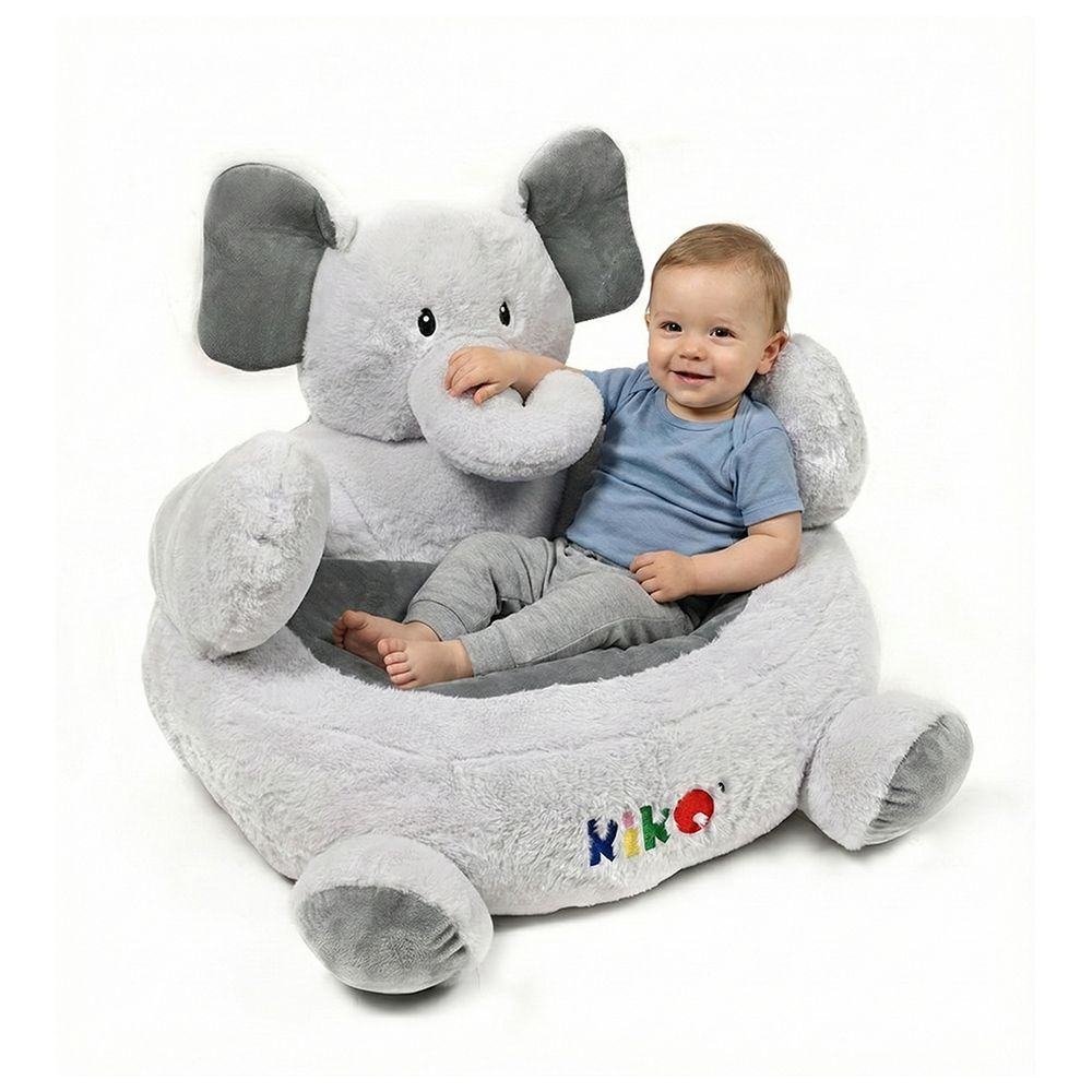 Kiko - Comfortable Baby Sofa Seat - Elephant - Grey
