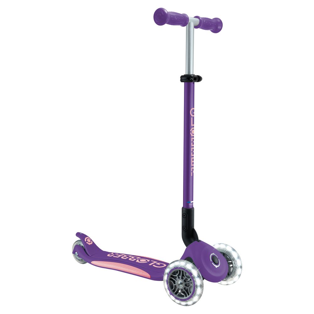 Globber - Primo Foldable Plus Lights Manual Scooter - Purple/Pastel Pink