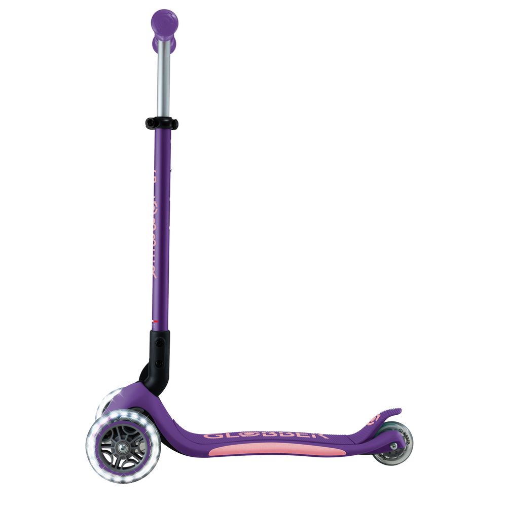 Globber - Primo Foldable Plus Lights Manual Scooter - Purple/Pastel Pink