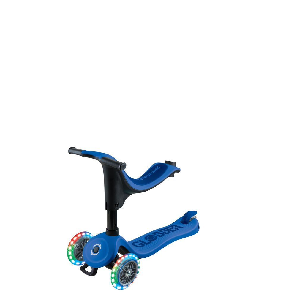 Globber - 3-In-1 Go Up Sporty Lights Manual Scooter - Navy Blue