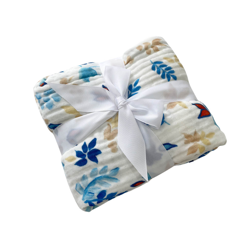 Issy & Lilo - Organic Cotton Muslin Blanket - Leavy Bliss