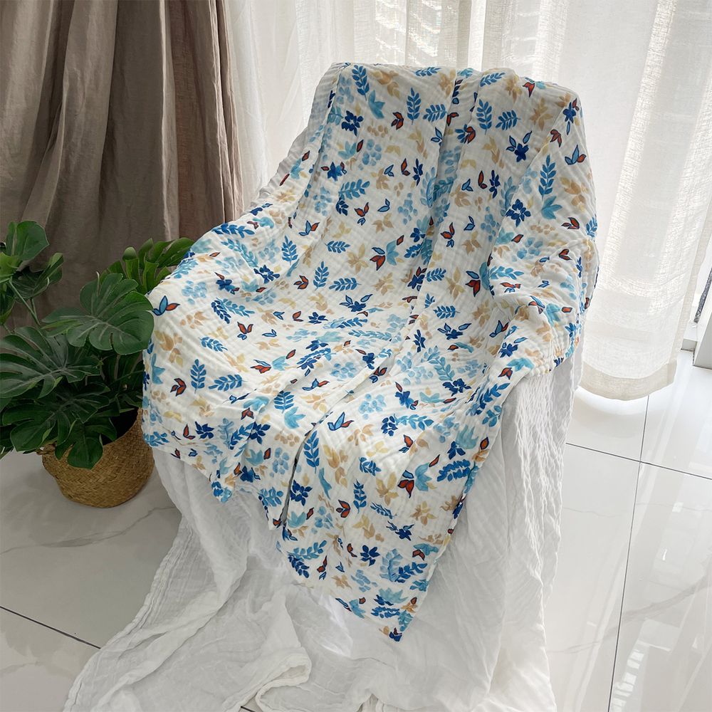Issy & Lilo - Organic Cotton Muslin Blanket - Leavy Bliss