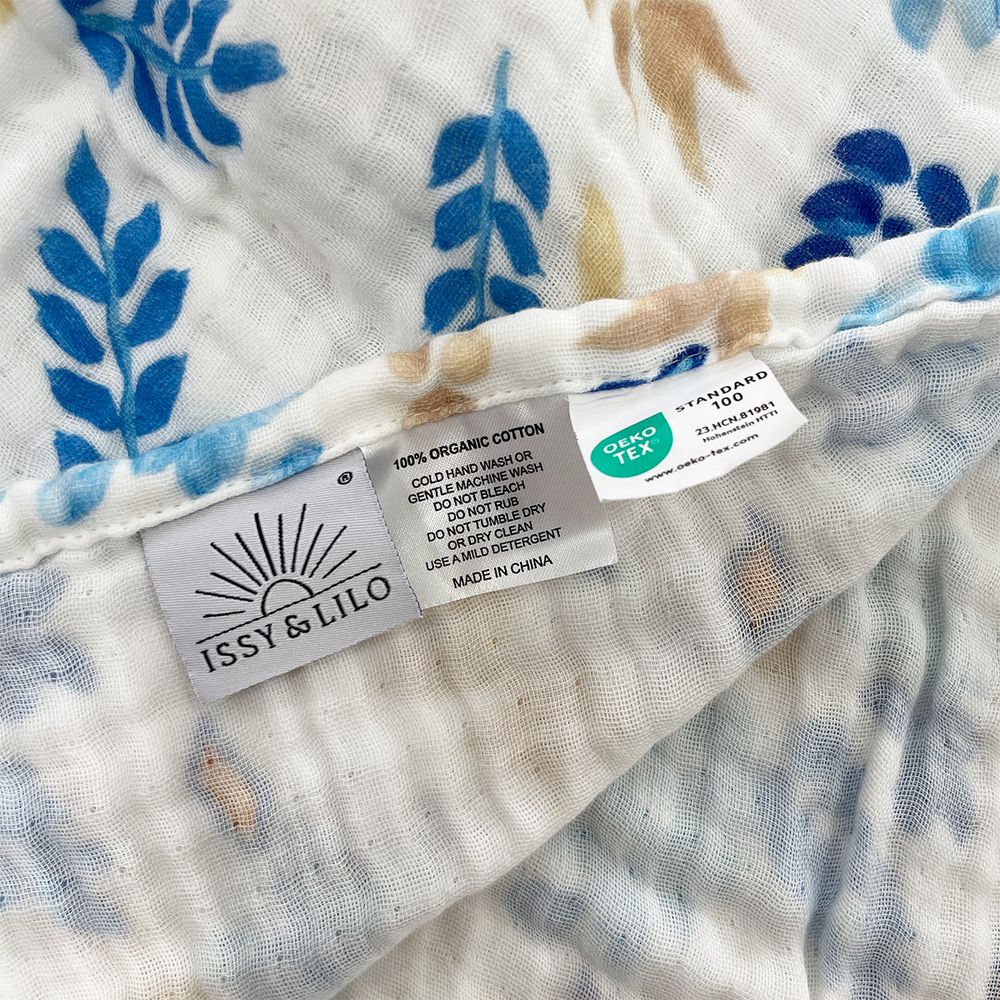 Issy & Lilo - Organic Cotton Muslin Blanket - Leavy Bliss