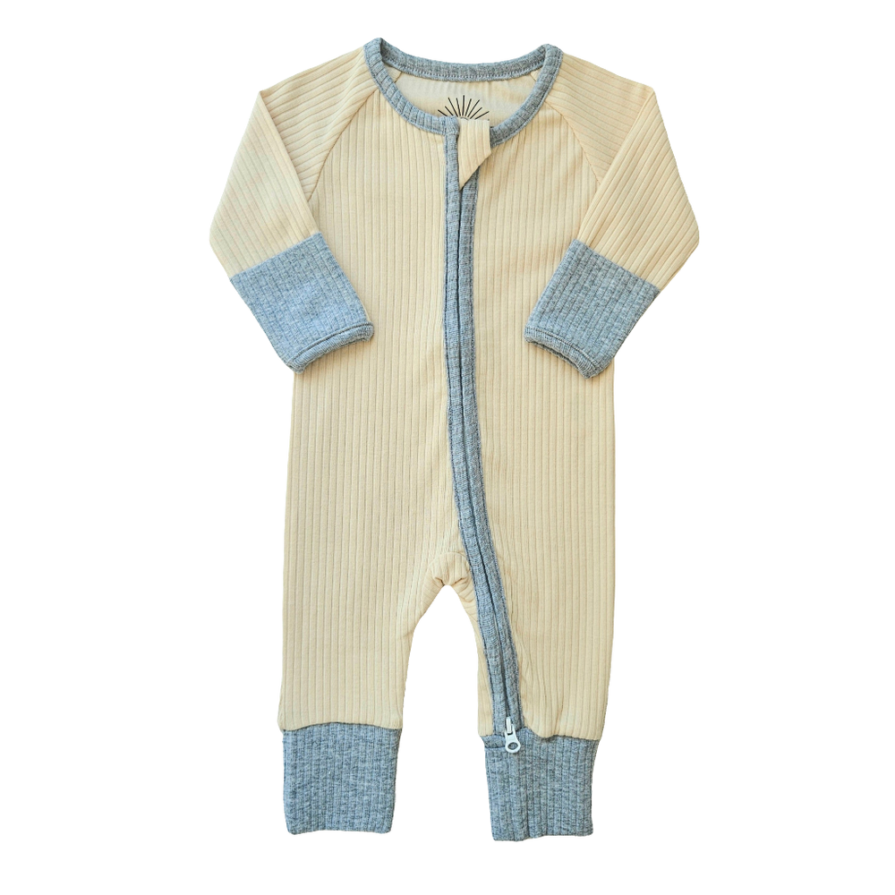 Issy & Lilo Smart Zipper Organic Cotton Romper - Cream