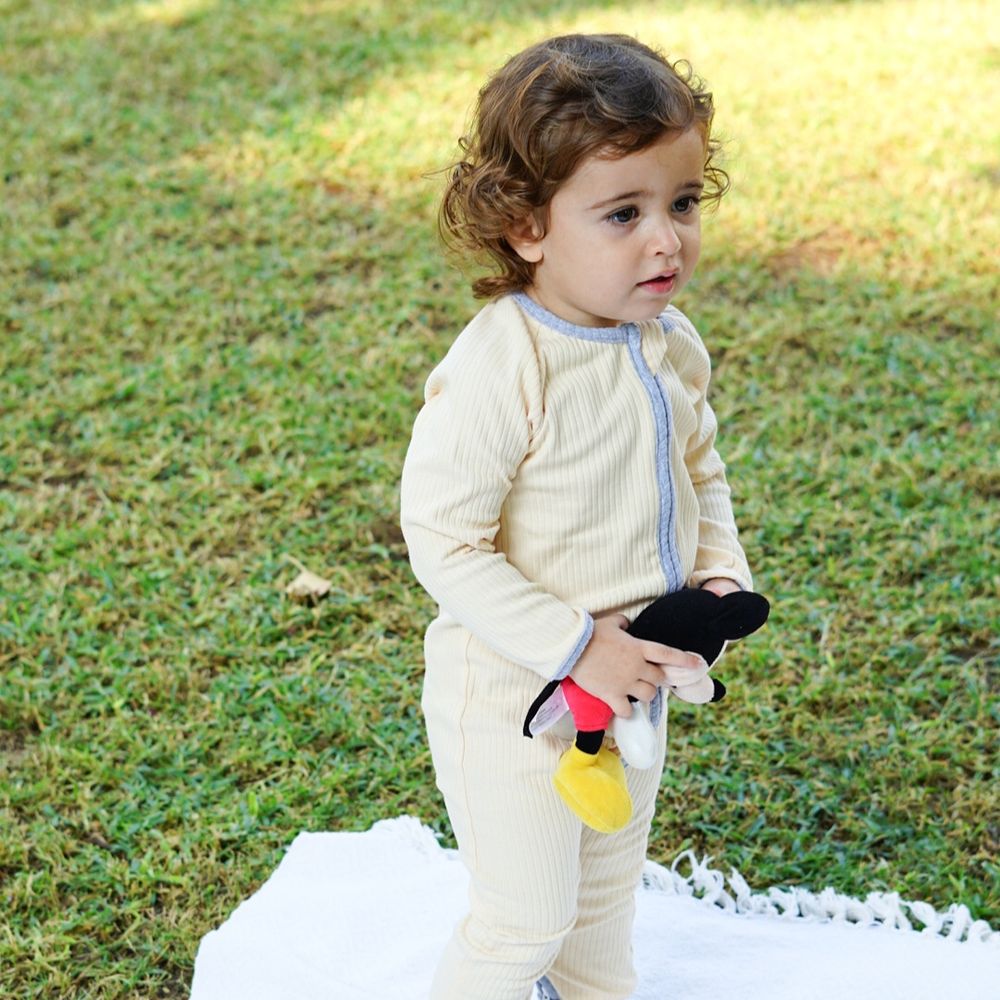 Issy & Lilo Smart Zipper Organic Cotton Romper - Cream