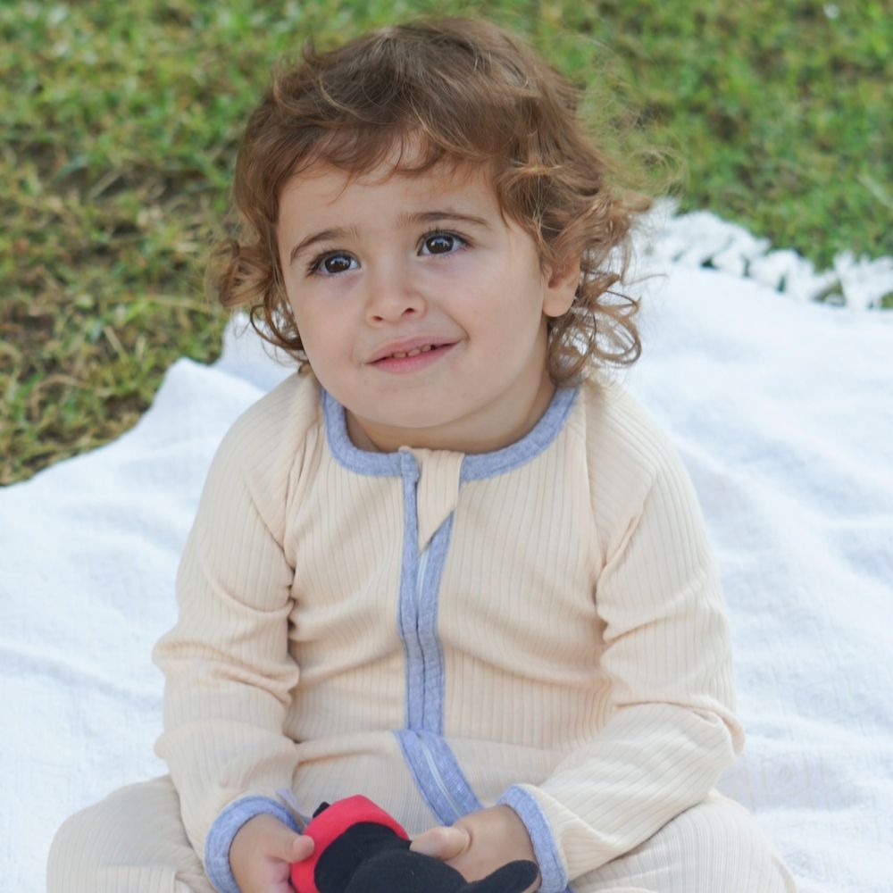 Issy & Lilo Smart Zipper Organic Cotton Romper - Cream