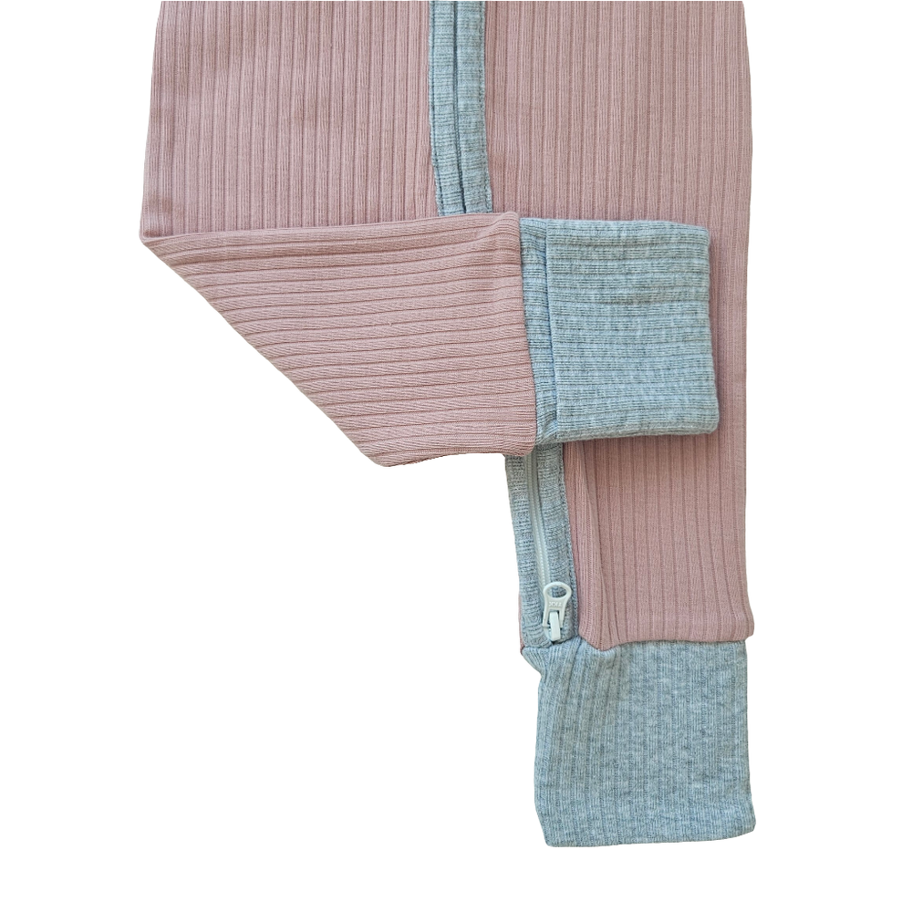 Issy & Lilo Smart Zipper Organic Cotton Romper - Dusty Pink