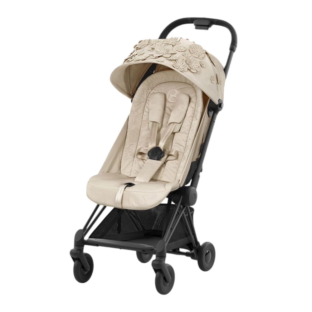 Cybex - Coya Ultra Compact Stroller - Simply Flowers Beige/Matte Black
