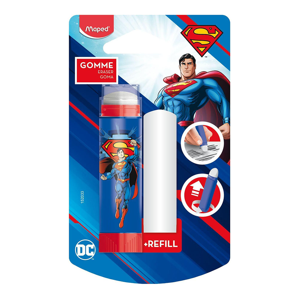 Maped - DC Superman Eraser Stick With Refill - Multicolor