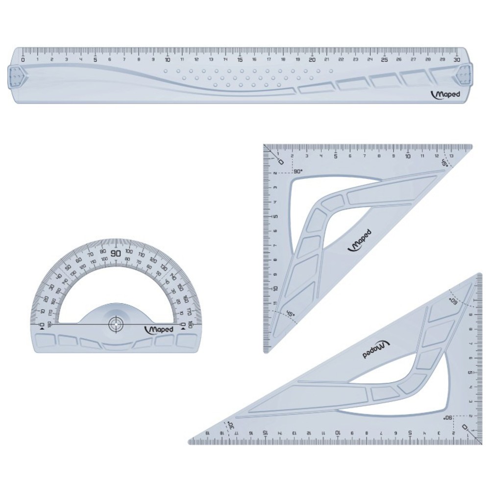 Maped - Maxi Geometric Set - Clear - 4 Pc Set