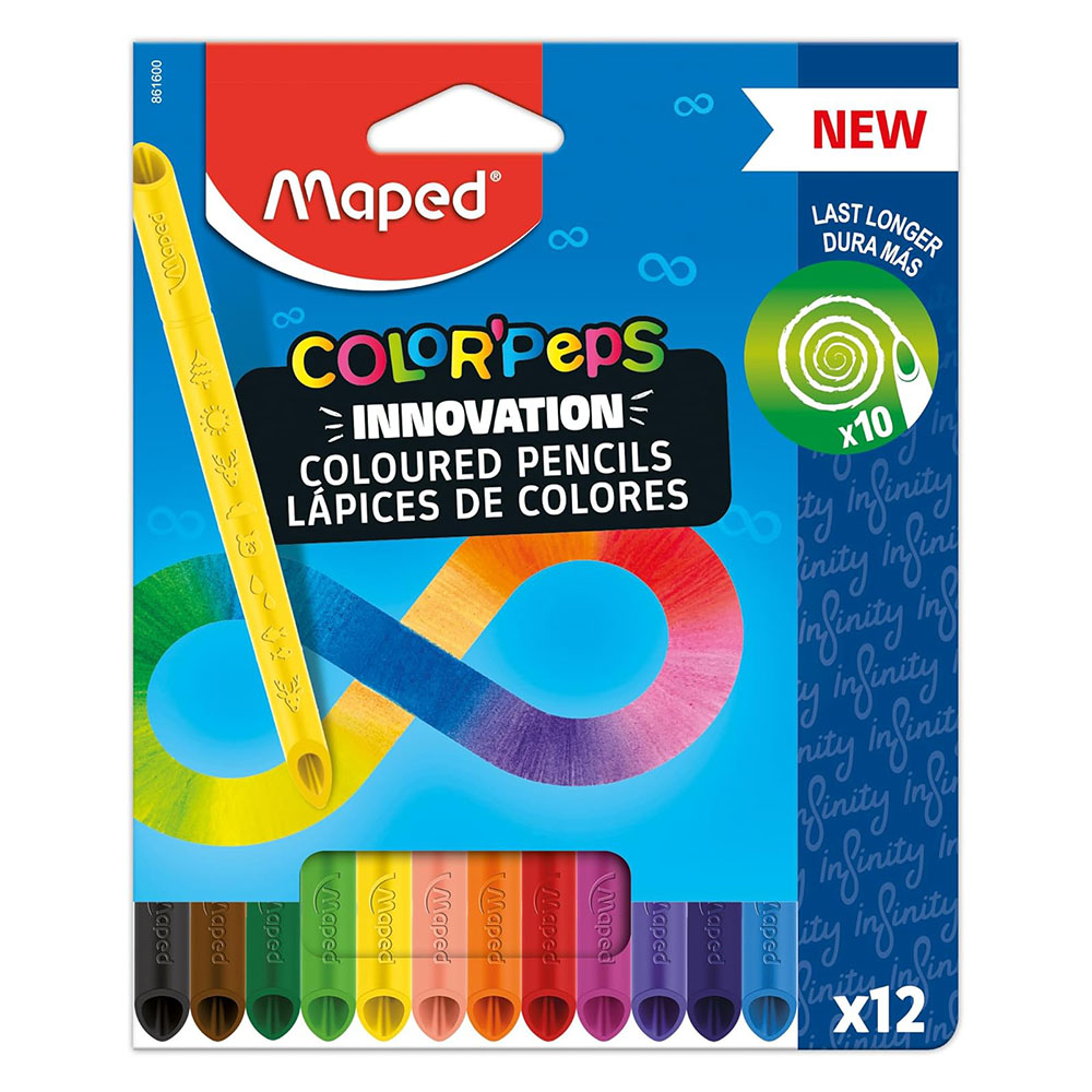 Maped - Color'Peps Infinity Colour Pencils - Multicolor - 12 Pc Set