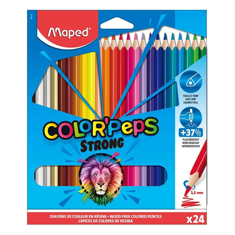 Maped - Color'Peps Strong Colour Pencils - Multicolor - 24 Pc Set
