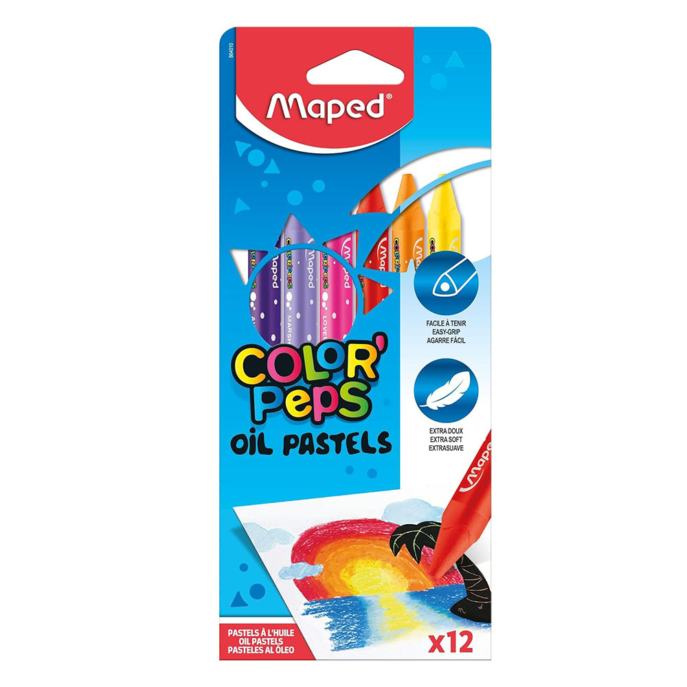 Maped - Color'Peps Oil Pastels - Multicolor - 12 Pc Set