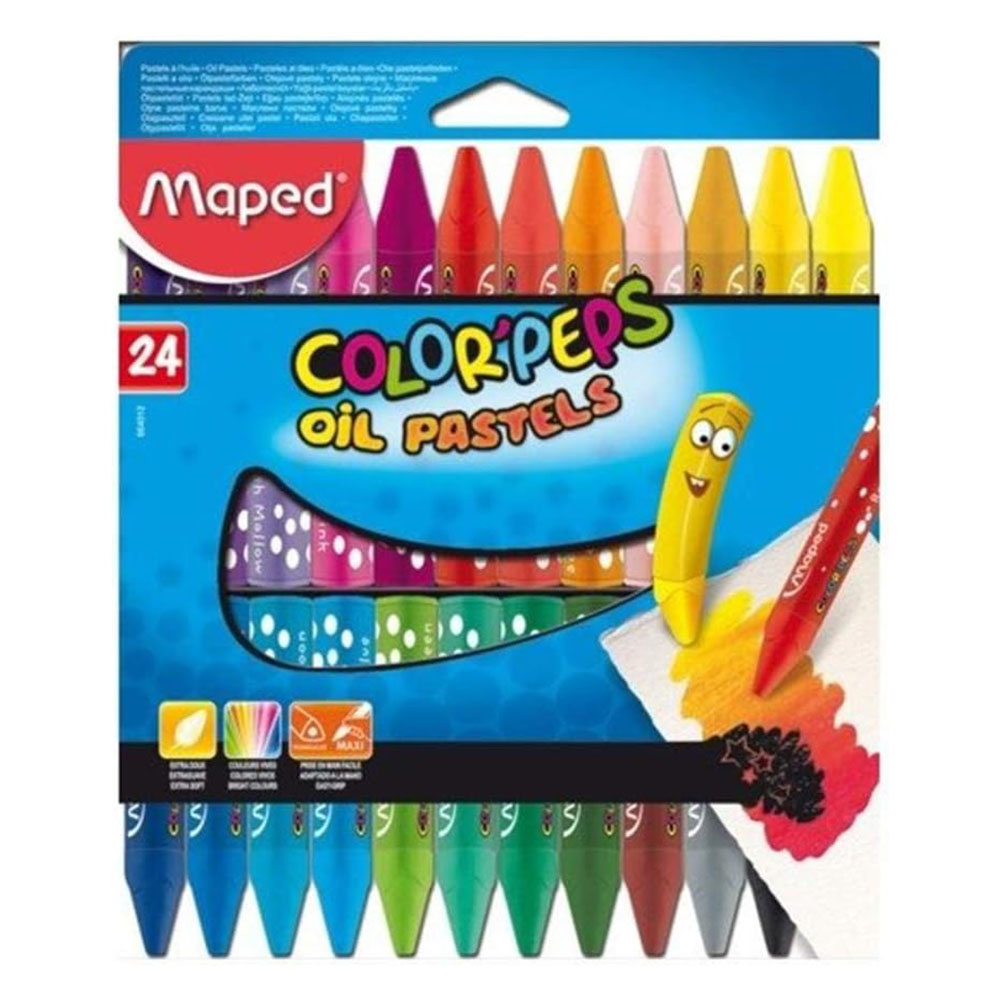 Maped - Color'Peps Oil Pastels - Multicolor - 24 Pc Set