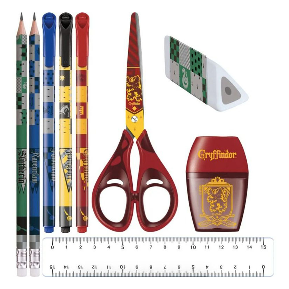 Maped - Harry Potter Wizarding World Exam Set With Pencil Case - Multicolor - 11 Pc Set