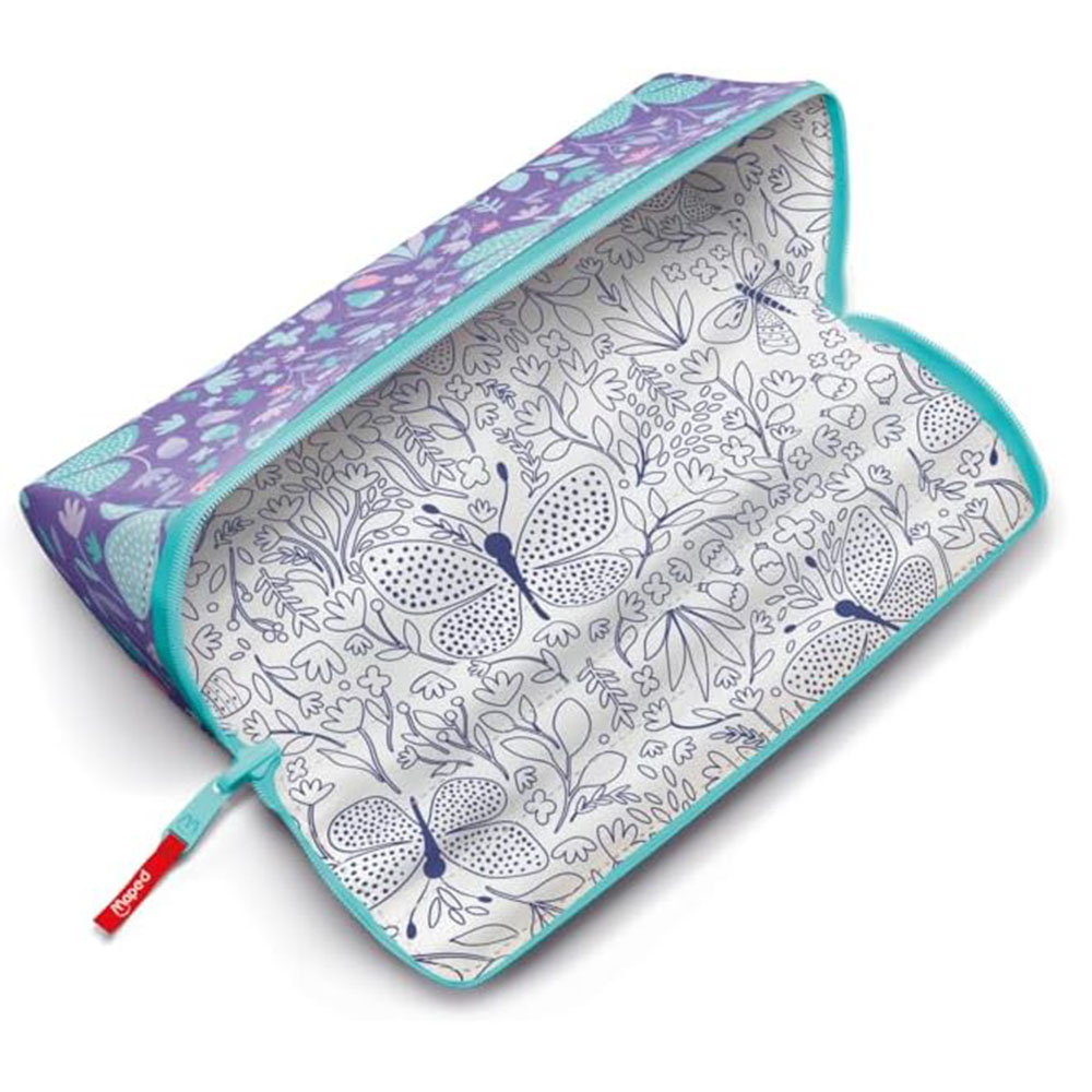 Maped - Reversible Pencil Case - Shiny Butterfly - XXL