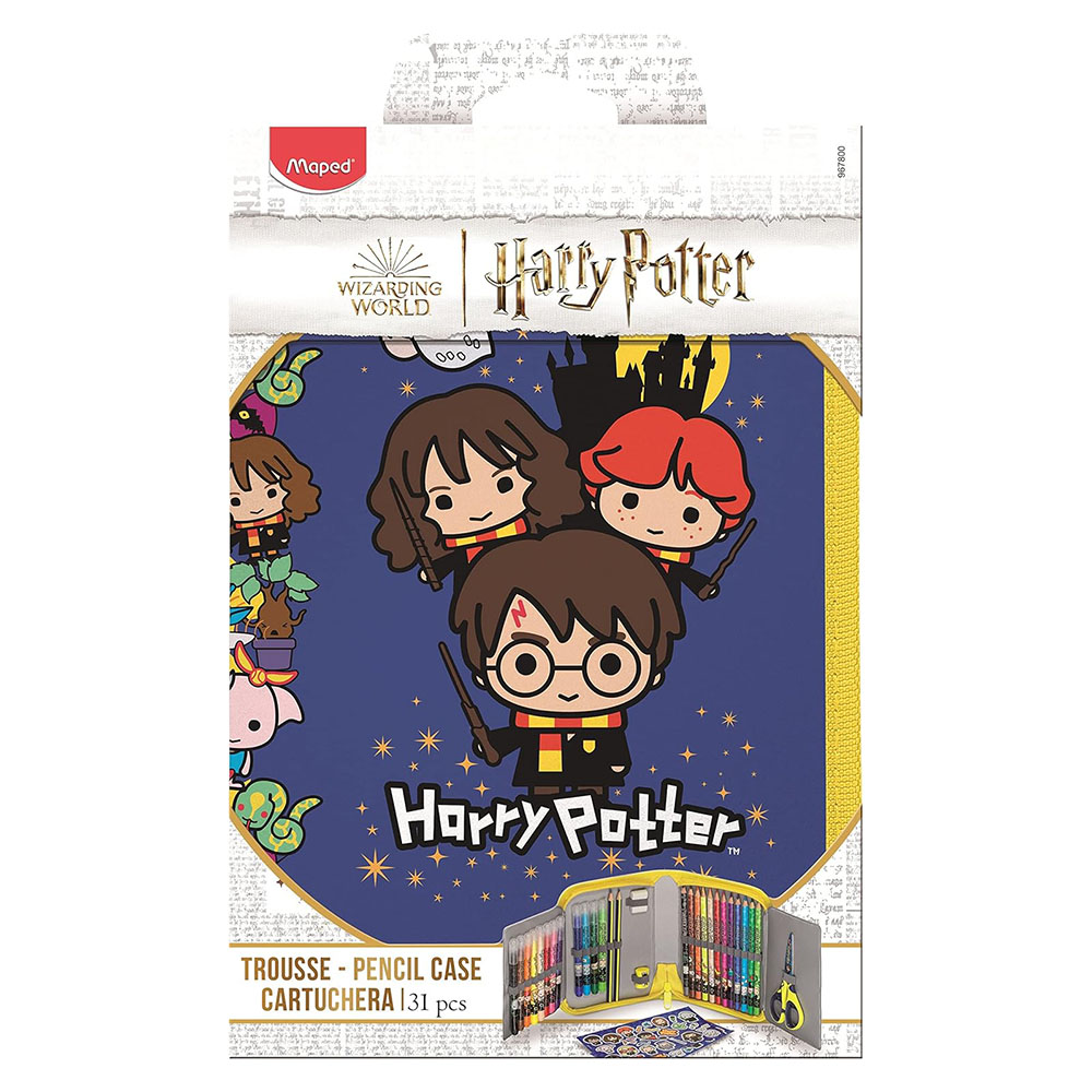 Maped - Harry Potter Wizarding World Pencil Case Kit - Multicolor - 32 Pc Set