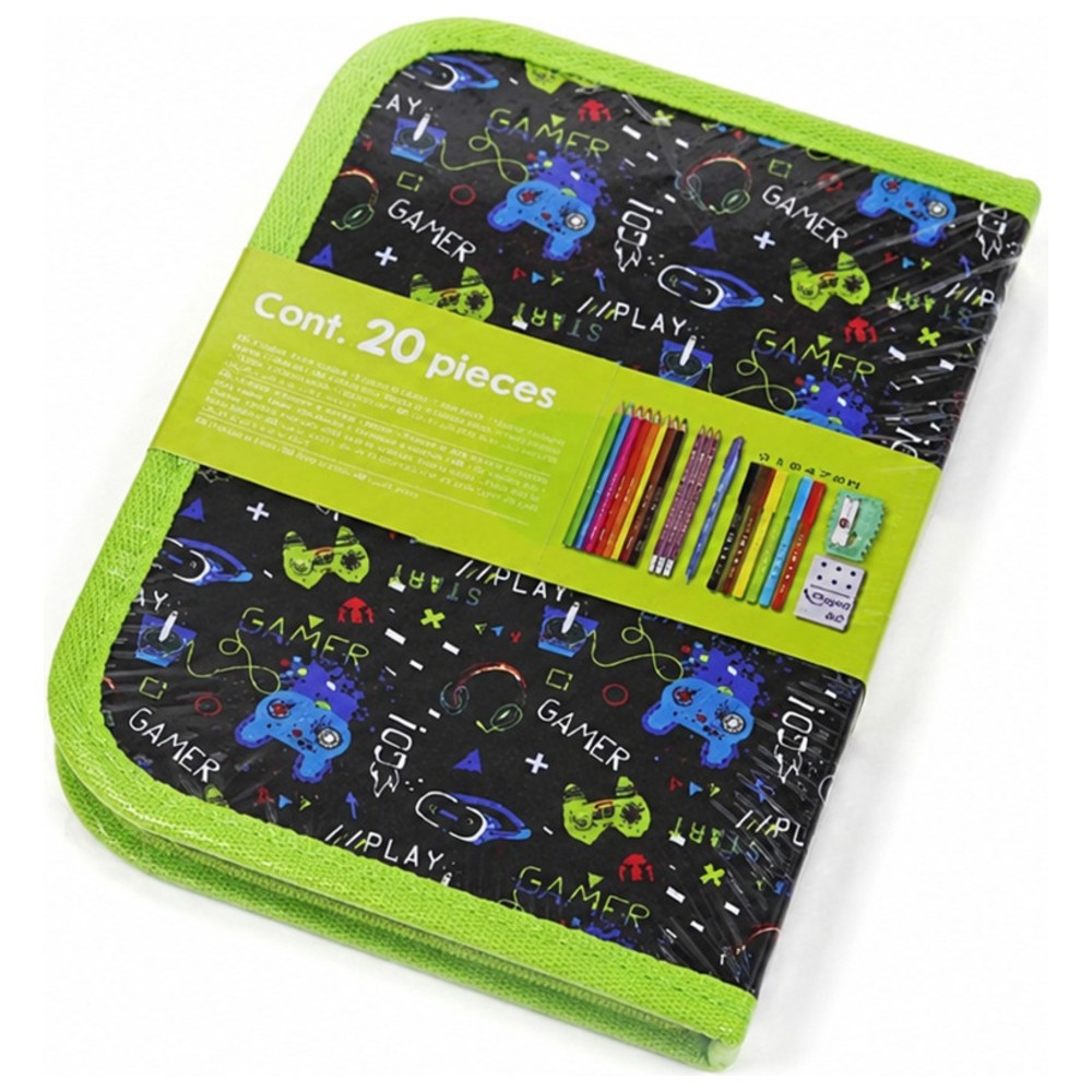 Maped - All-In-One Filled Pencil Case - Gaming - 21 Pc Set