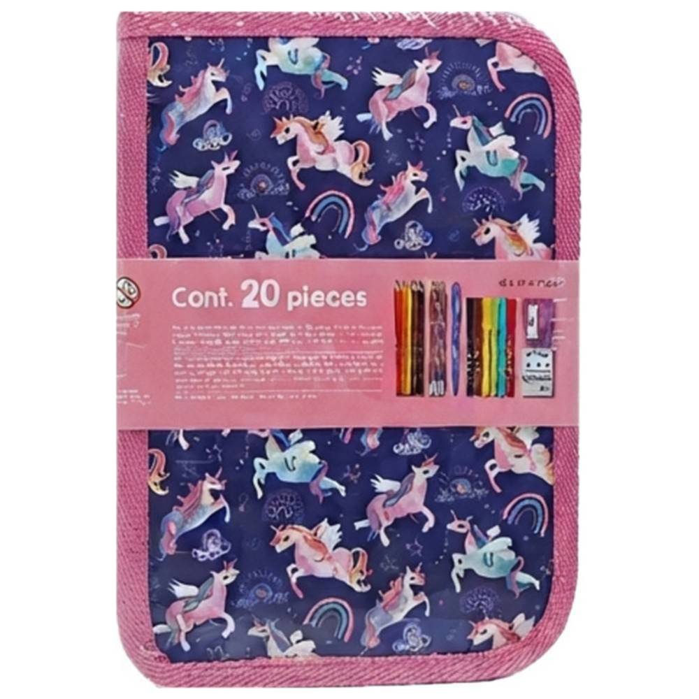 Maped - All-In-One Filled Pencil Case - Unicorn - 21 Pc Set