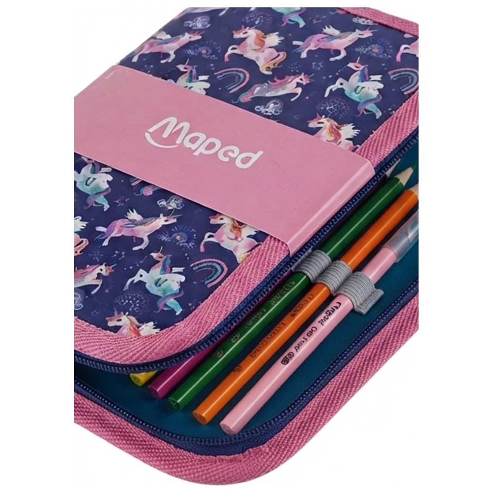 Maped - All-In-One Filled Pencil Case - Unicorn - 21 Pc Set