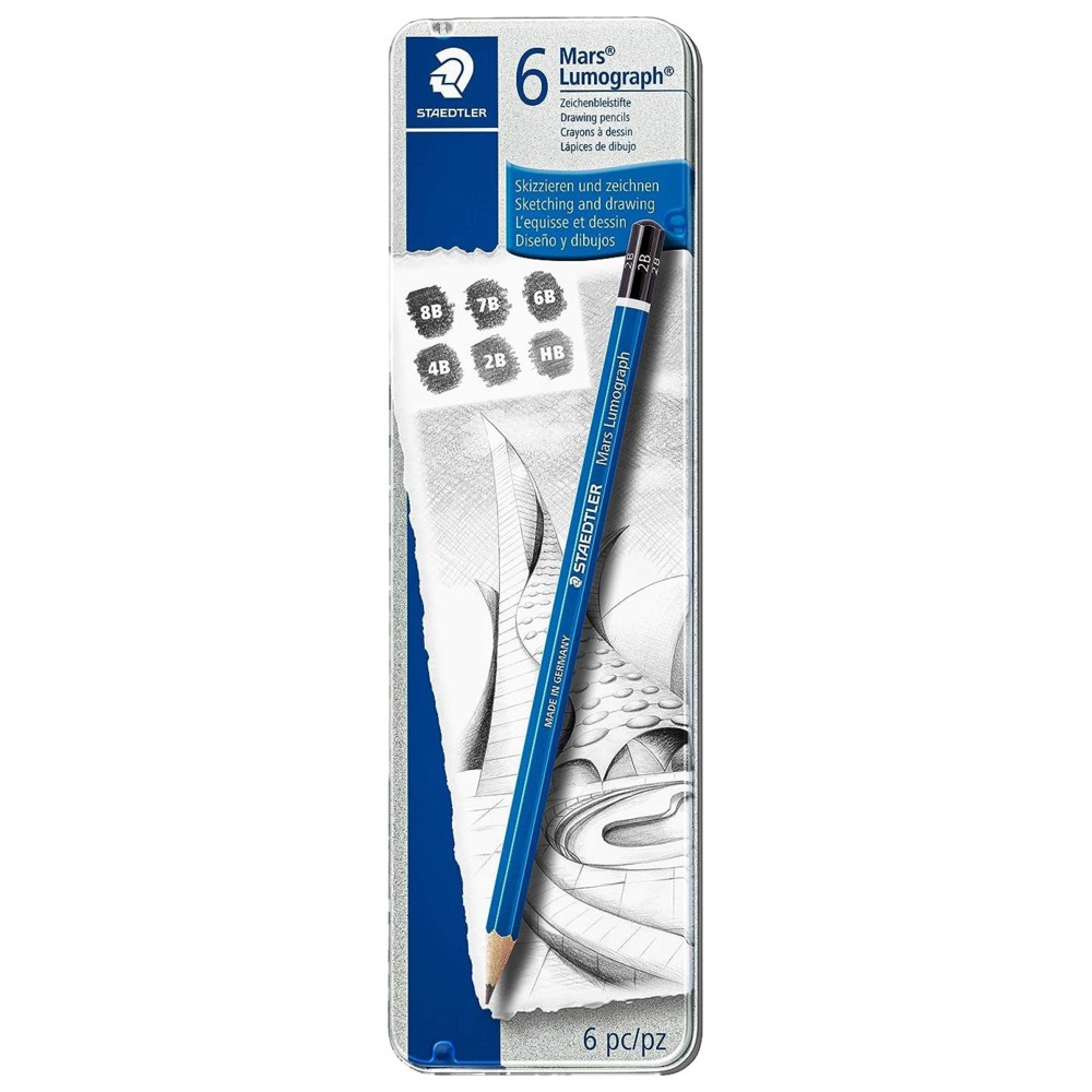 Staedtler - Mars Lumograph Pencil Set - 6 Pc Set