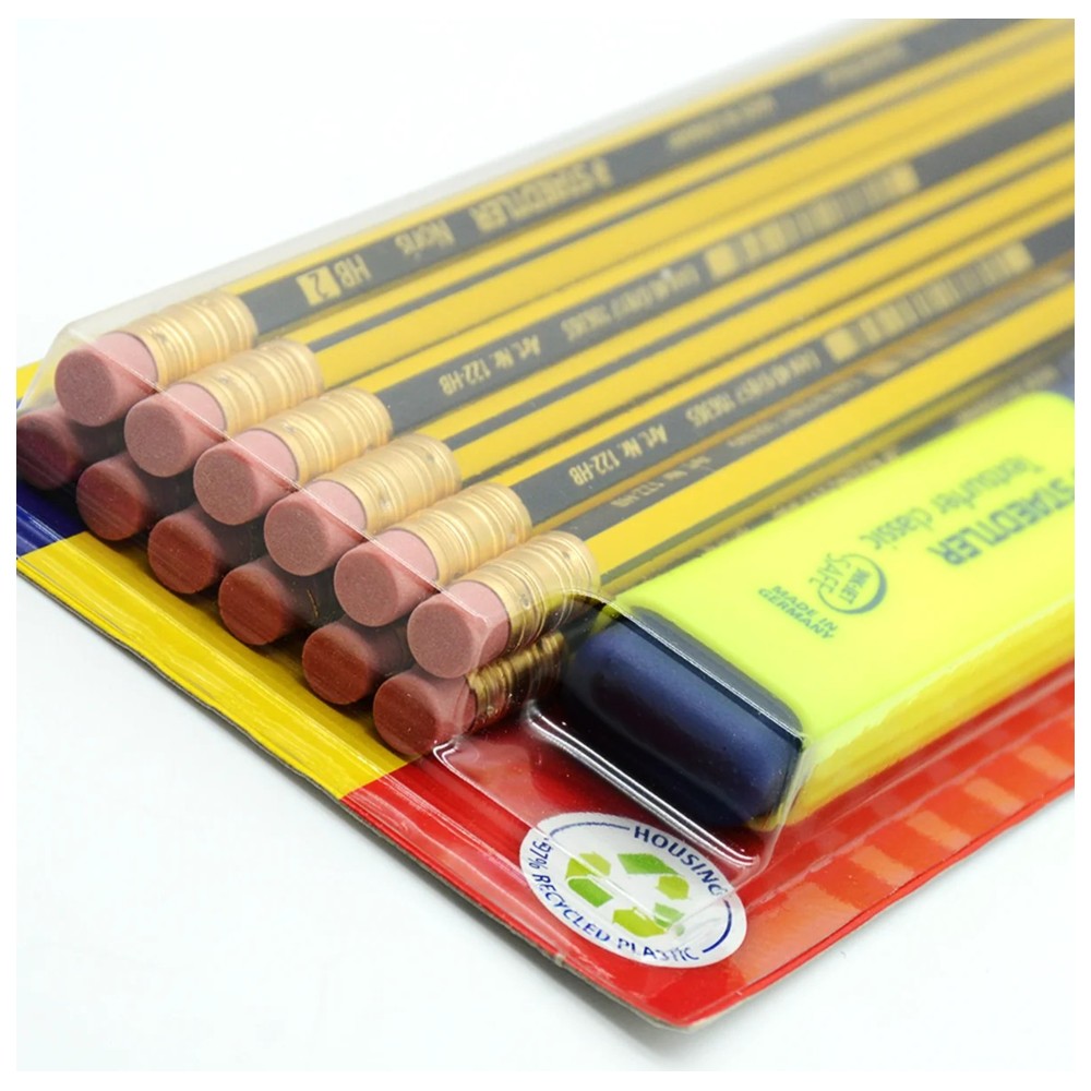 Staedtler - Noris Upcycle Pencils With Highlighter - 13 Pc Set