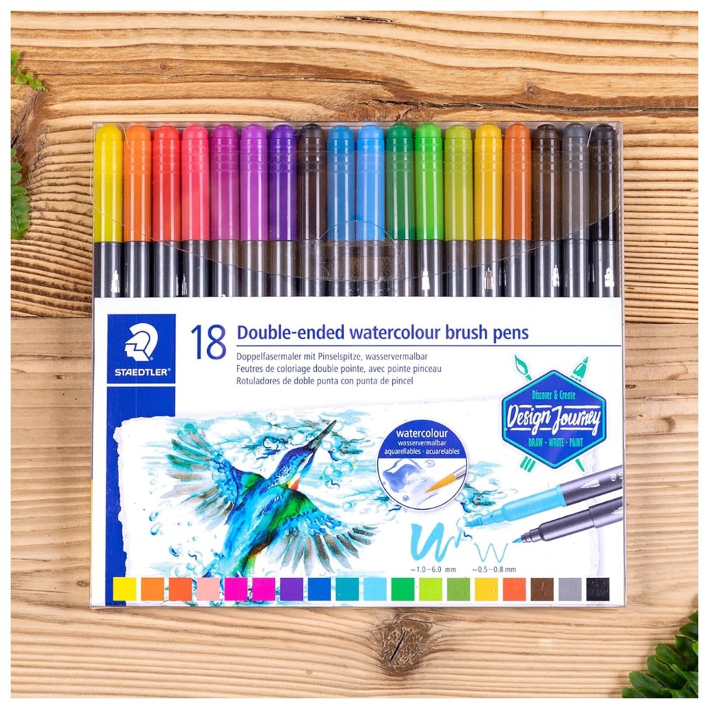 Staedtler - Double-Ended Watercolor Brush Pen Set - 18 Pc Set