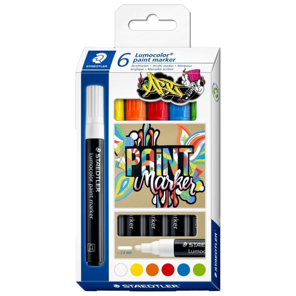 Staedtler - Lumocolor Paint Marker Set - 6 Pc Set