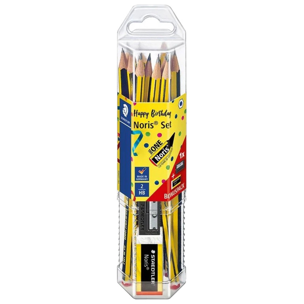 Staedtler - Happy Birthday Noris Pencils With Sharpener And Eraser - 14 Pc Set
