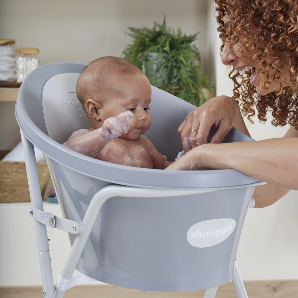 Shnuggle - Baby Bath Starter Bundle - Pebble Grey - 4pc Set