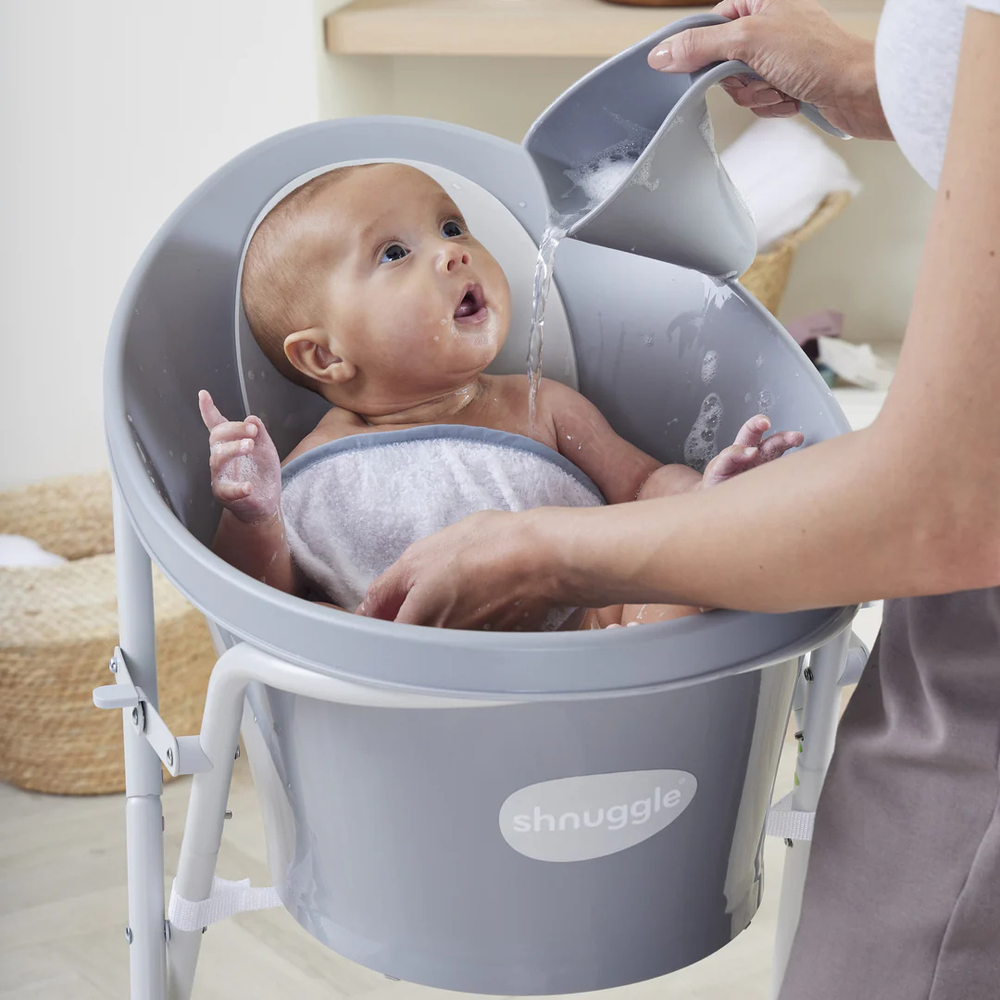 Shnuggle - Baby Bath Starter Bundle - Pebble Grey - 4pc Set
