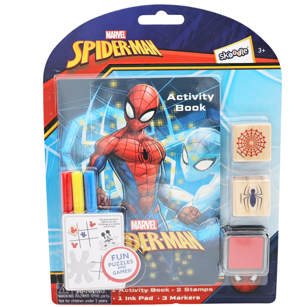Marvel - Spider Man Activity Book with Wooden Stampers