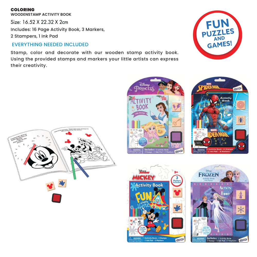 Marvel - Spider Man Activity Book with Wooden Stampers