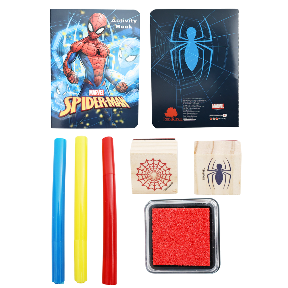 Marvel - Spider Man Activity Book with Wooden Stampers