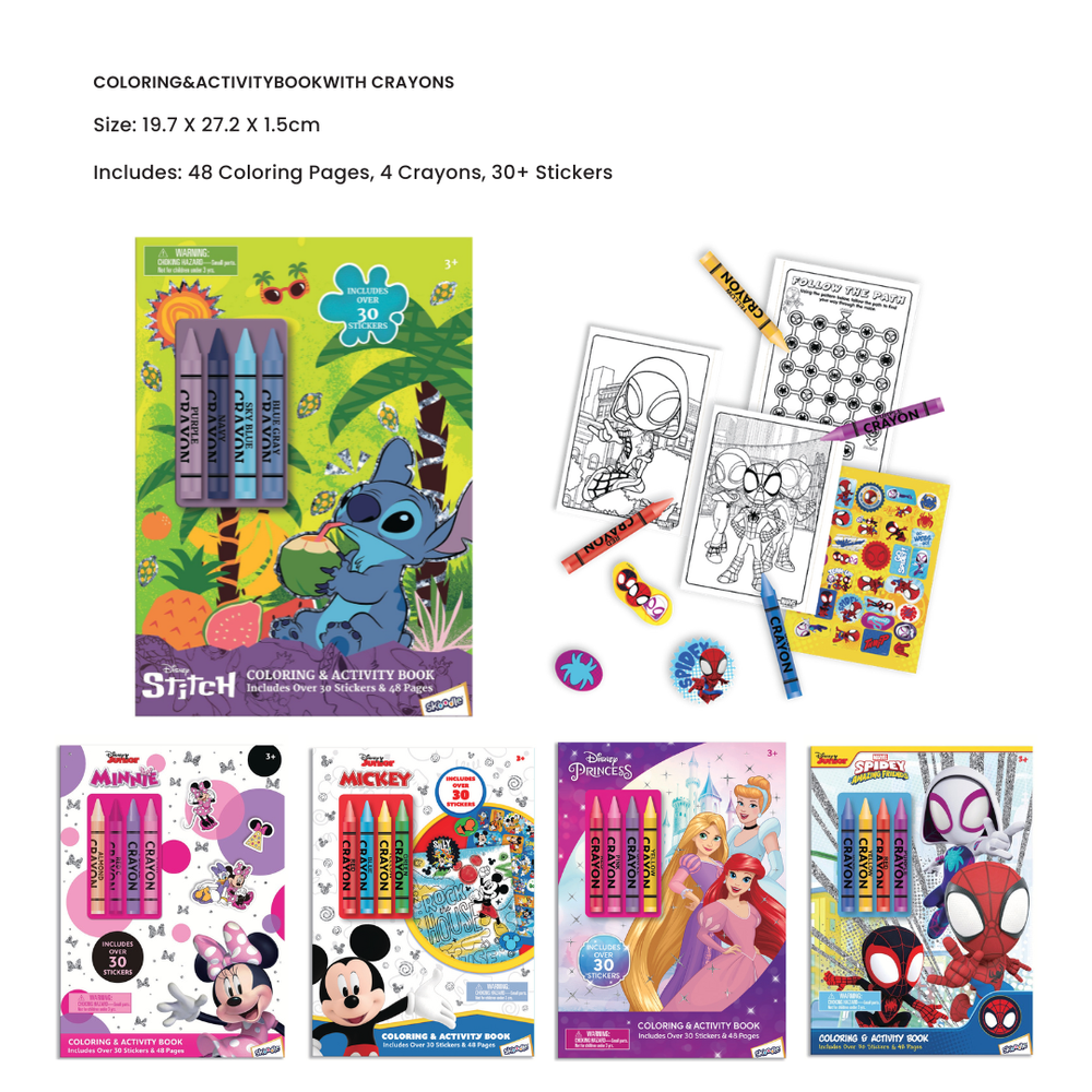 Disney - Stitch Coloring & Activity Book & Crayons
