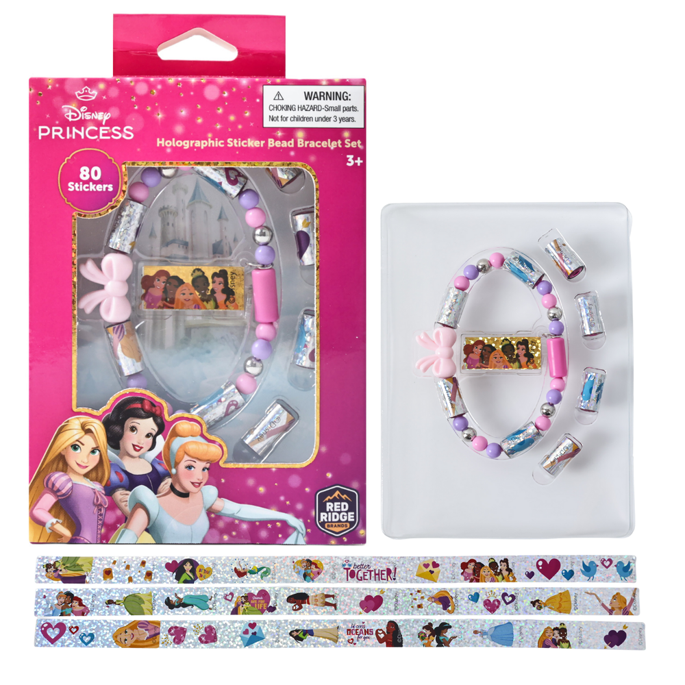 Disney - Holographic Sticker Bead Bracelet Making Craft Set - Princess